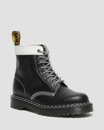 Botas con Cordones Dr Martens 1460 Pascal Bex Cuero Contrast Hombre Negros Blancos | MX 284GSO